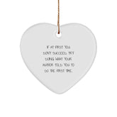 Funny Inspirational Author Gifts from Men to Author, Heart Ornament Quote for Author, Christmas Unique Gifts for Author Friends - Image 1